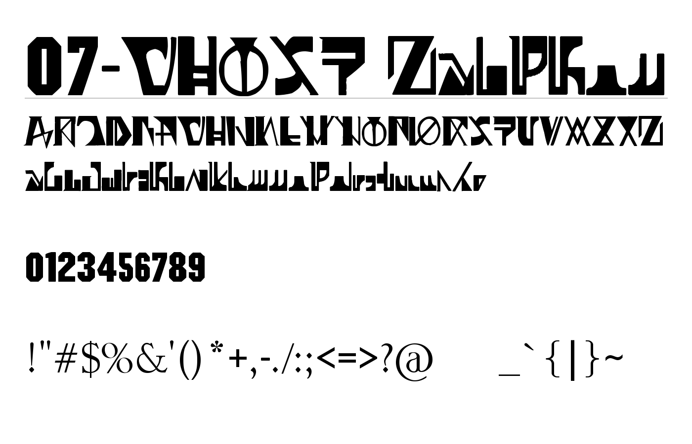 07-GHOST Zaiphon Font preview