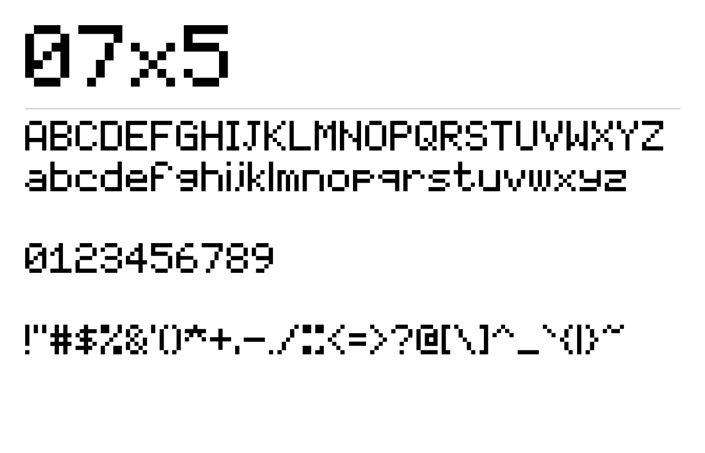 07x5 Font preview