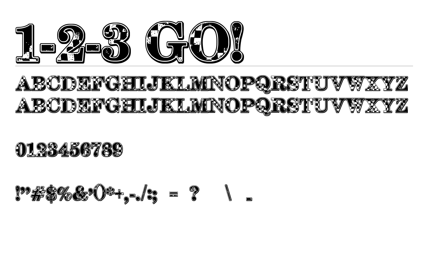 1-2-3 GO! Font preview