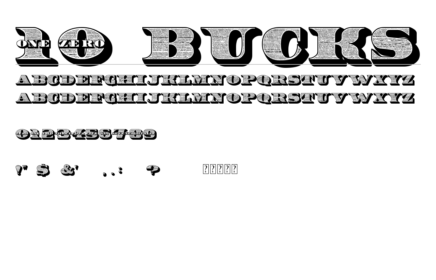 10 Bucks Font preview