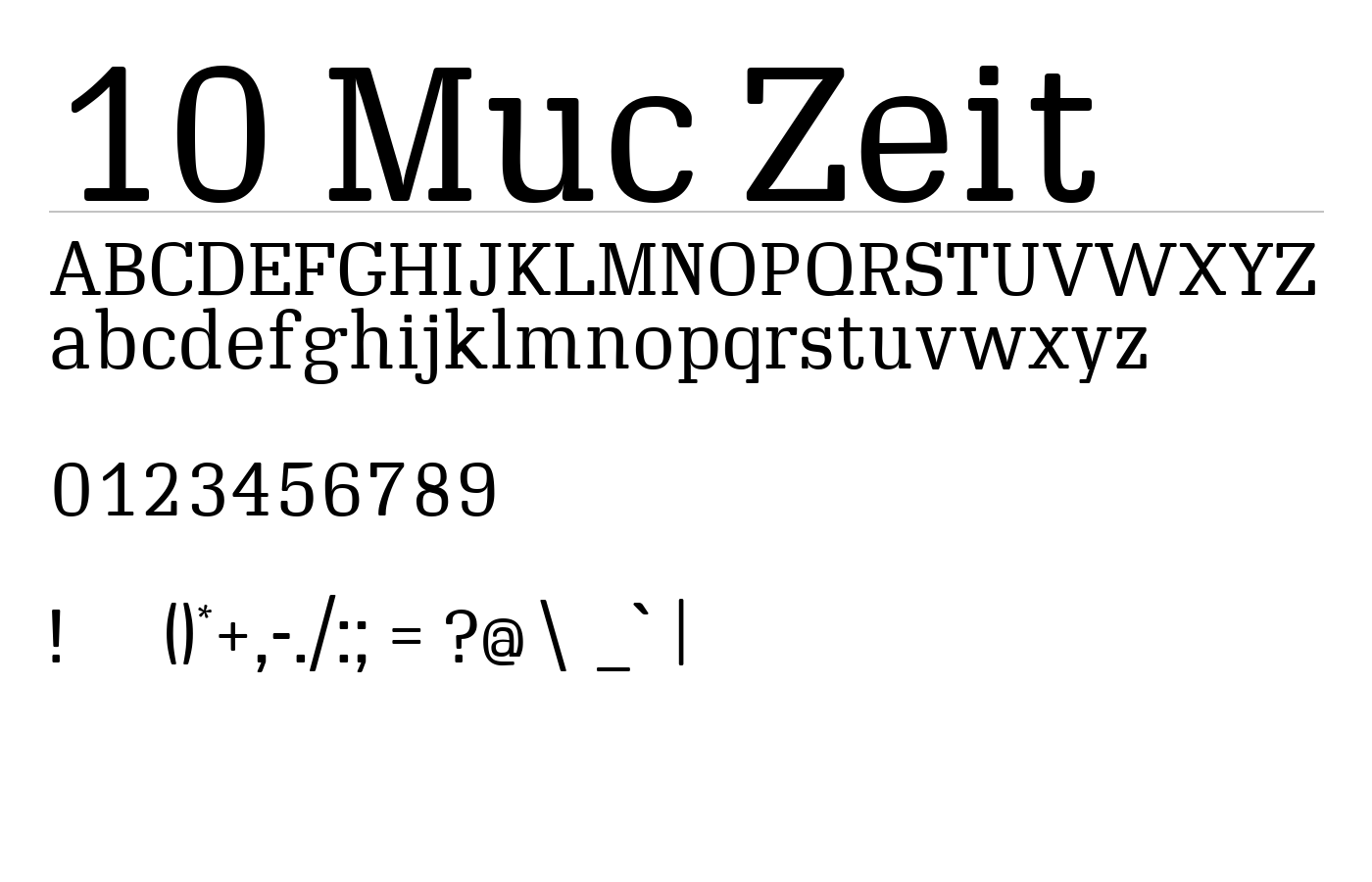 10 Muc Zeit Font preview
