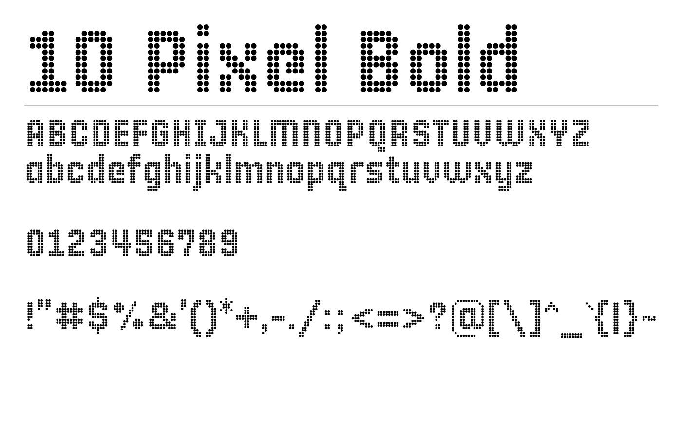 10 Pixel Font preview