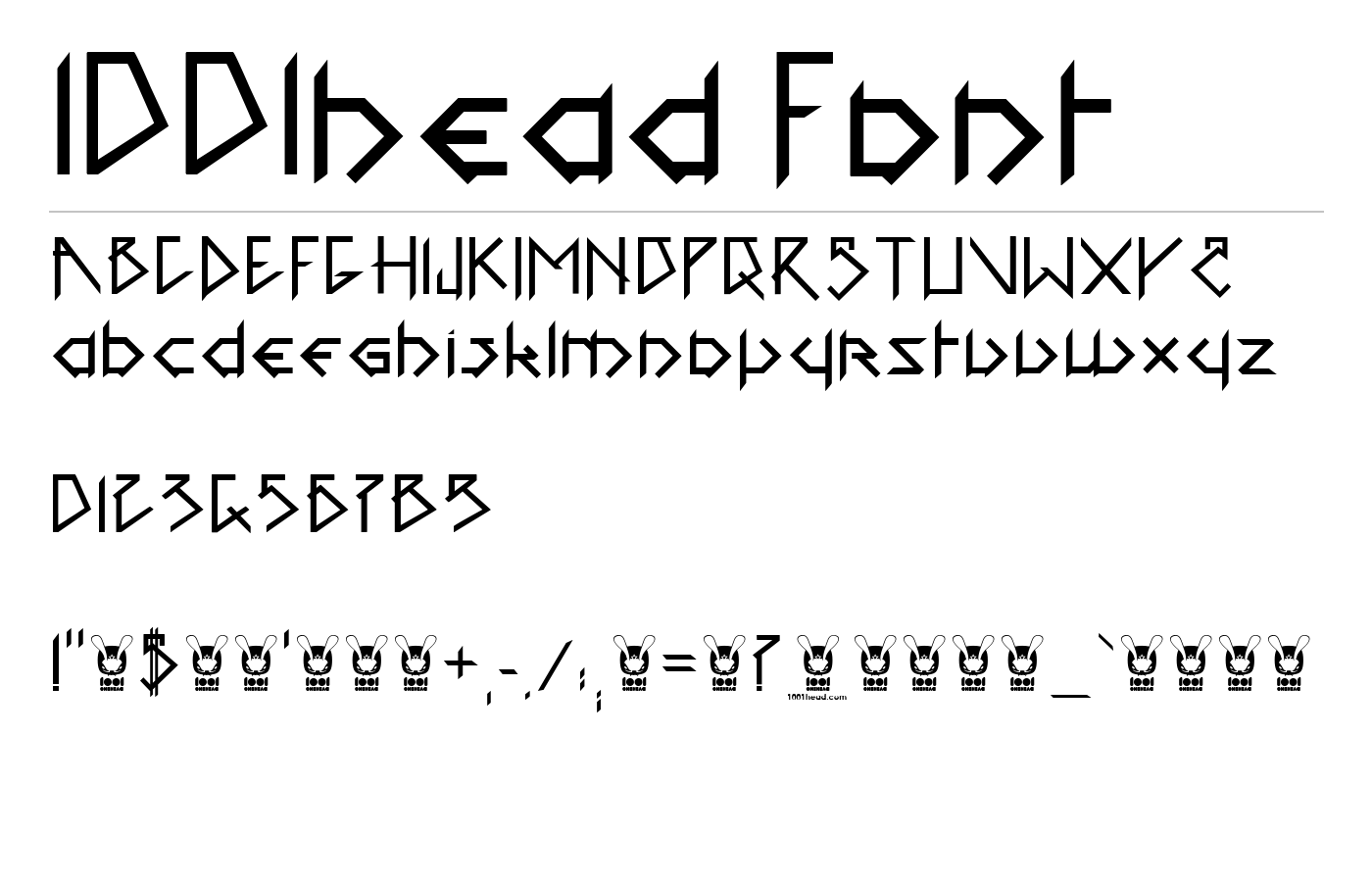 1001head Font preview