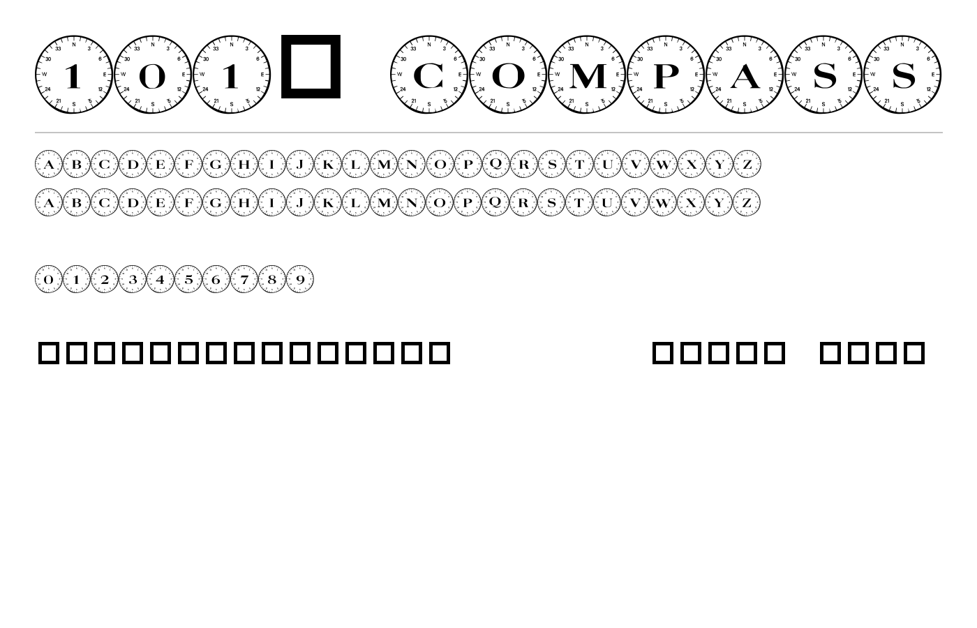 101! Compass Font preview