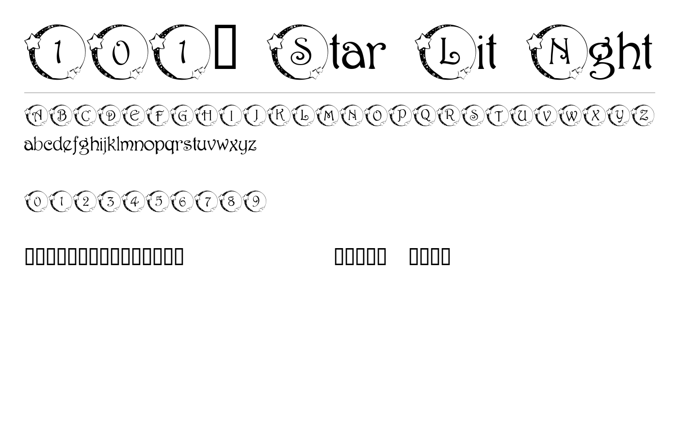 101! Star Lit Nght Font preview