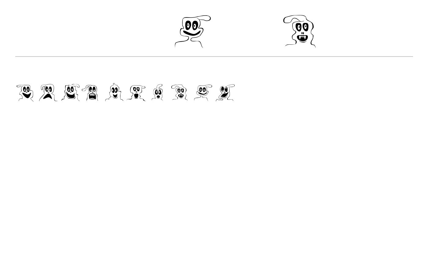 FE 10 Lil Ghosts Font preview