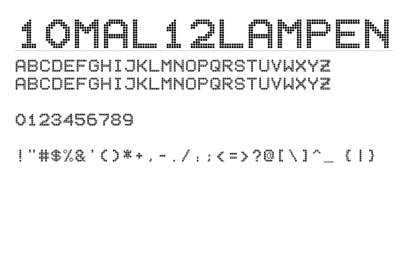10mal12Lampen Font preview