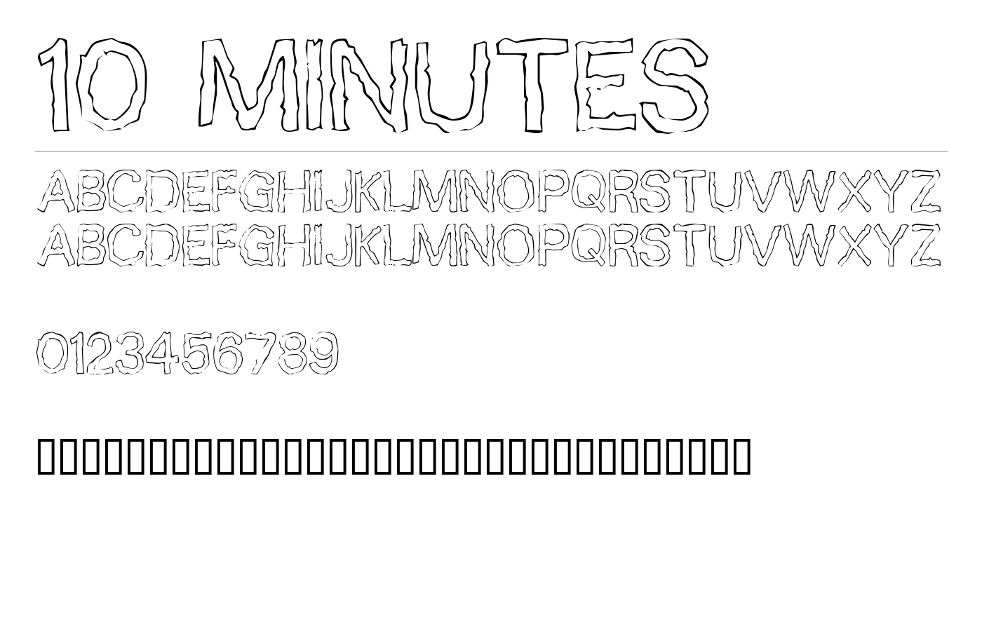 10 Minutes Font preview