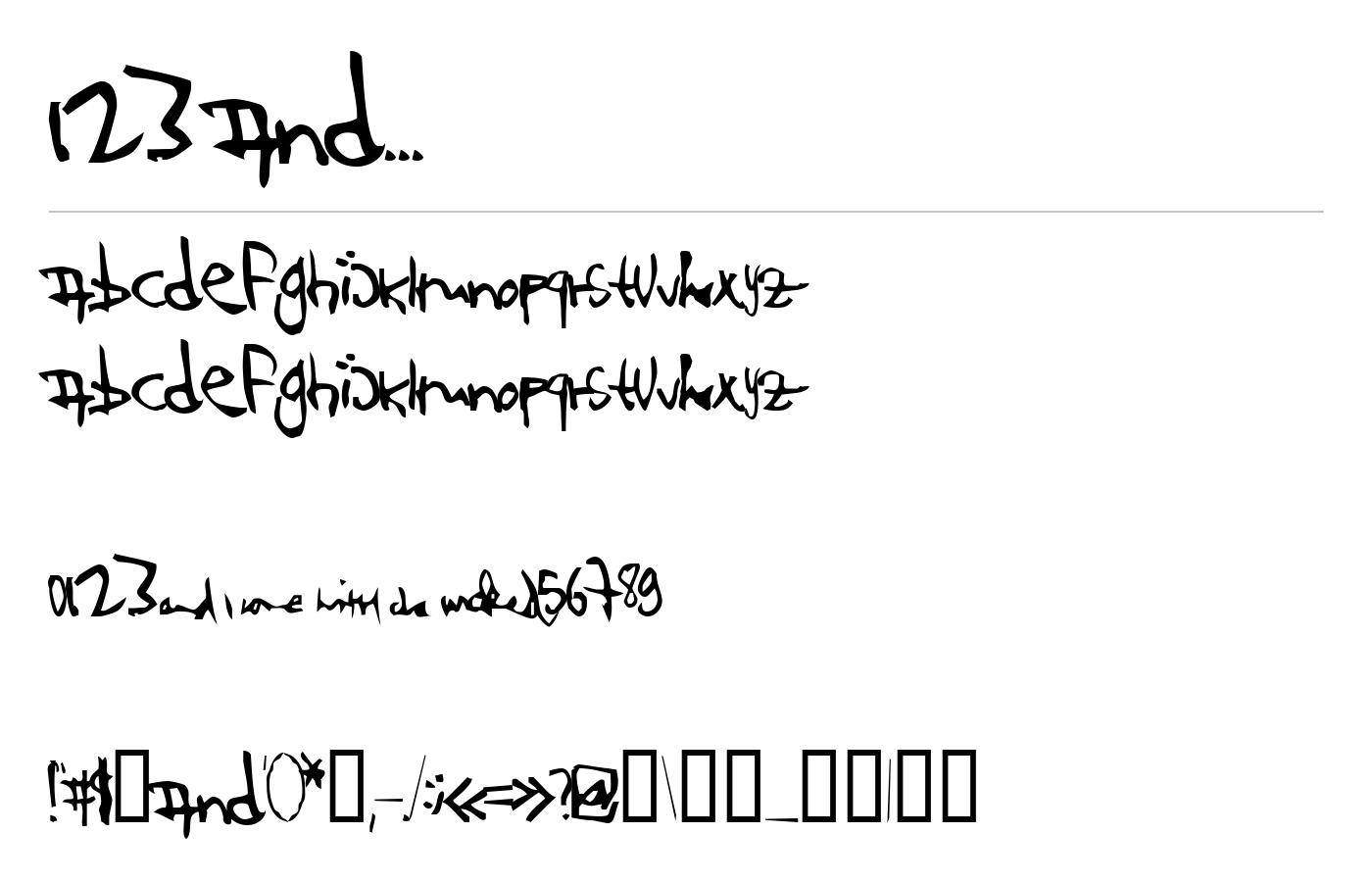 123 and... Font preview