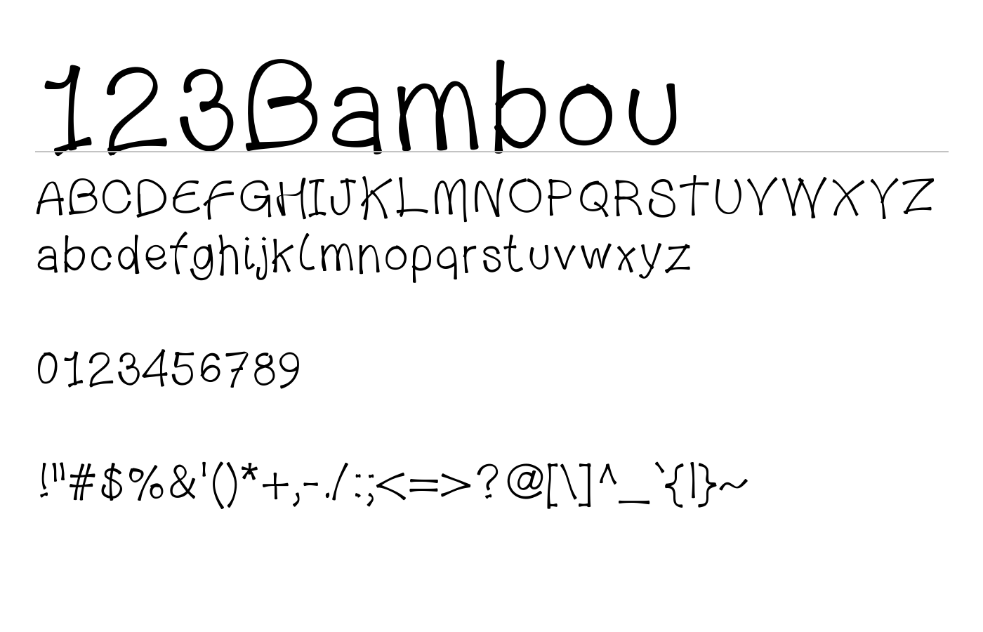 123Bambou Font preview