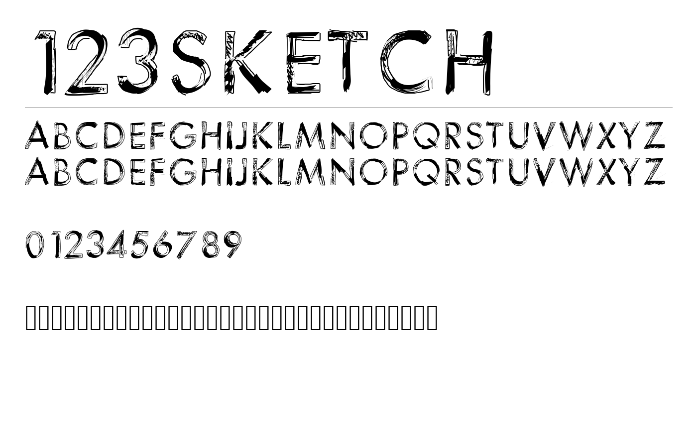 123Sketch Font preview