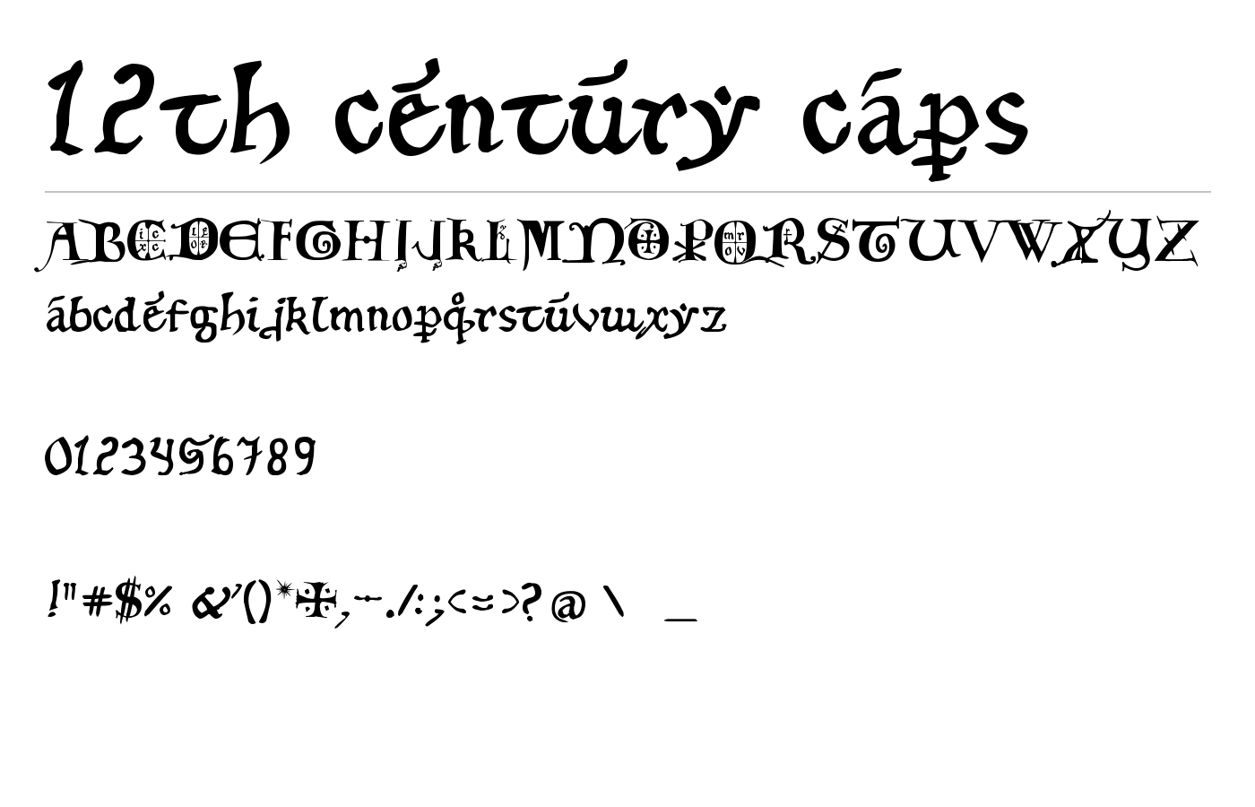 12th C. Fancy Caps Font preview