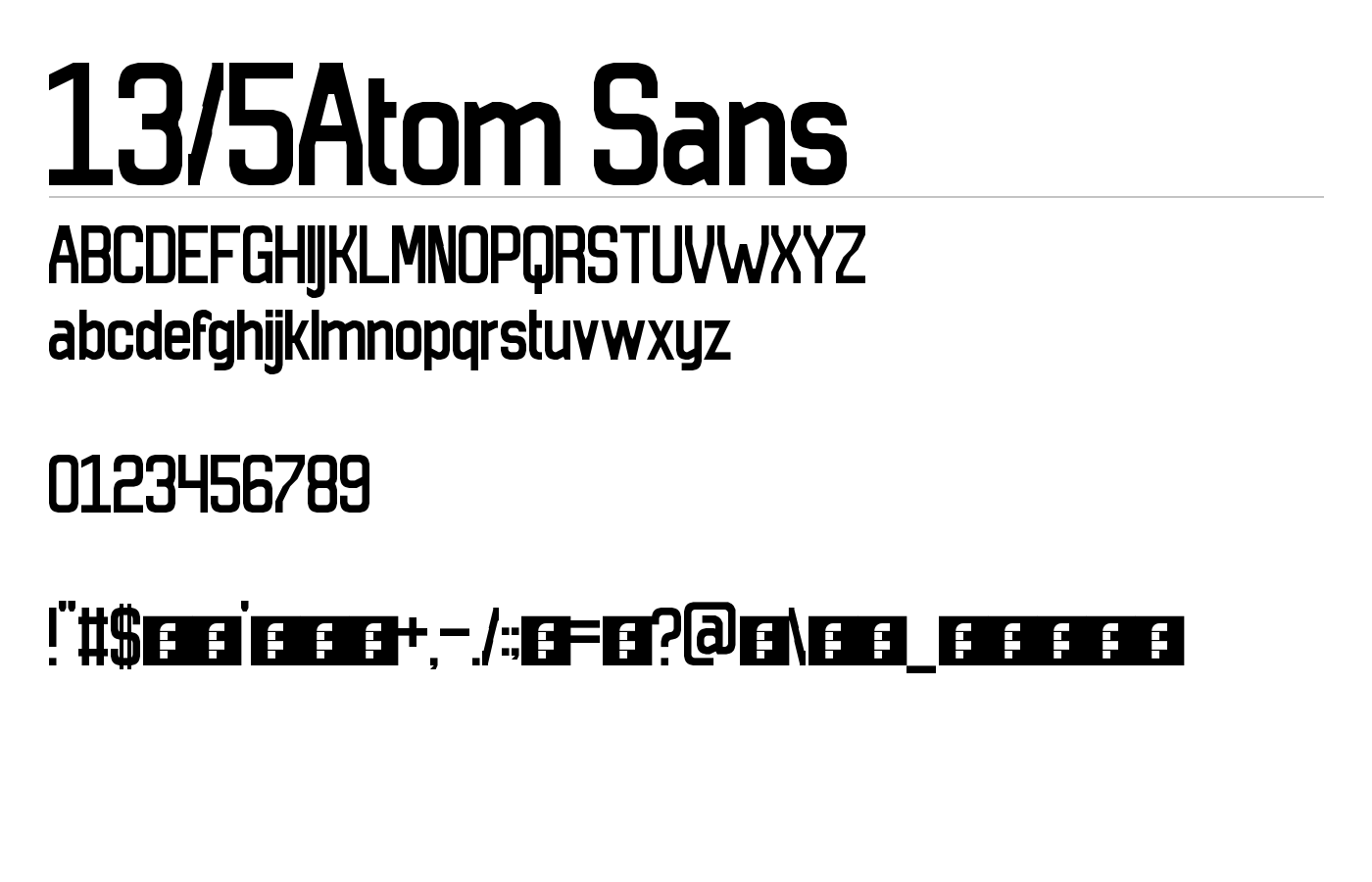13/5Atom Sans Font preview