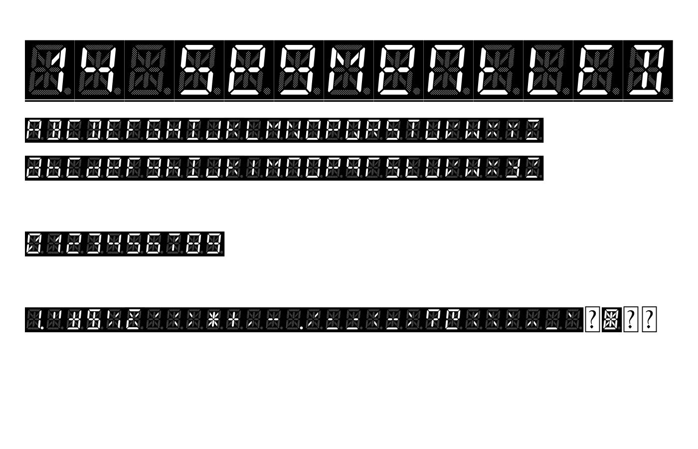14 SegmentLED Font preview