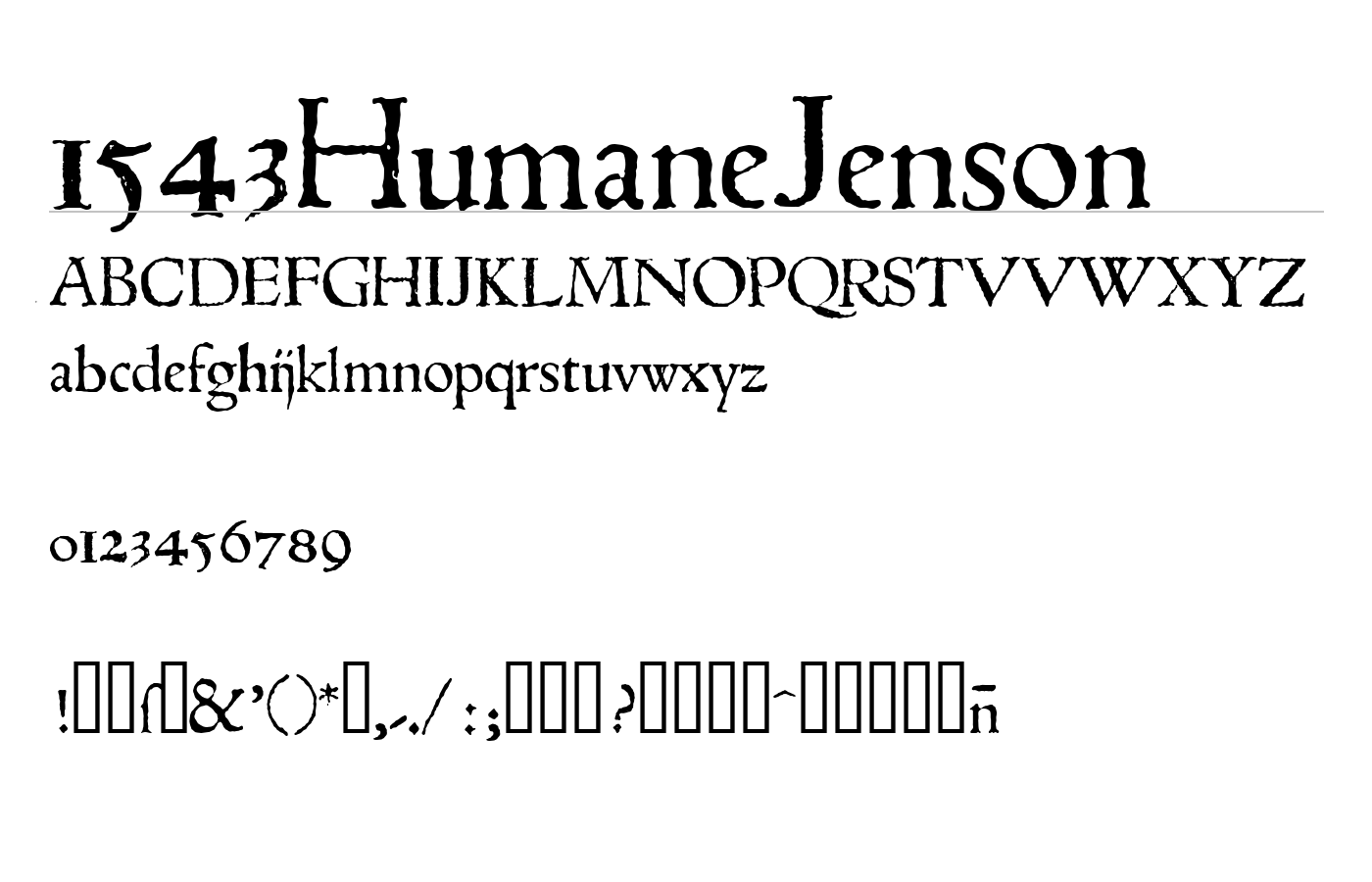 1543HumaneJenson Font preview