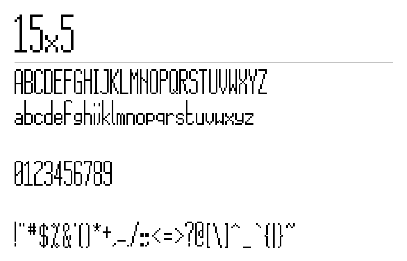 15x5 Font preview