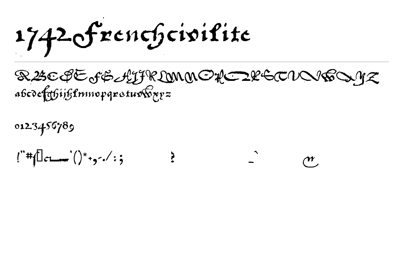 1742Frenchcivilite Font preview