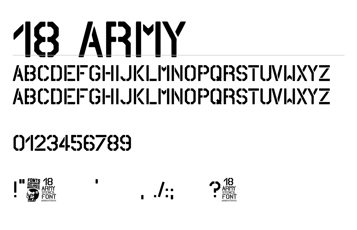 18 ARMY Font preview