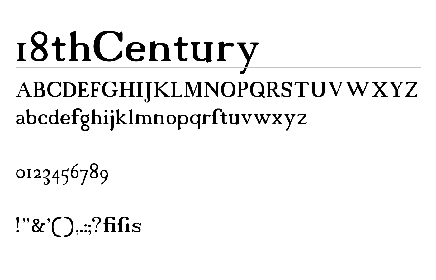 18thCentury Font preview