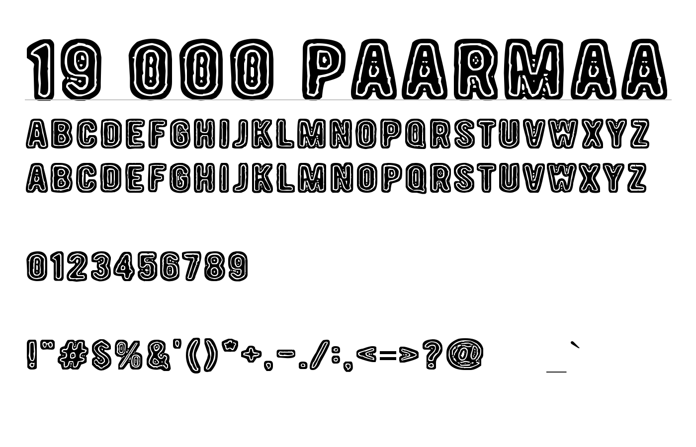 19 000 paarmaa Font preview