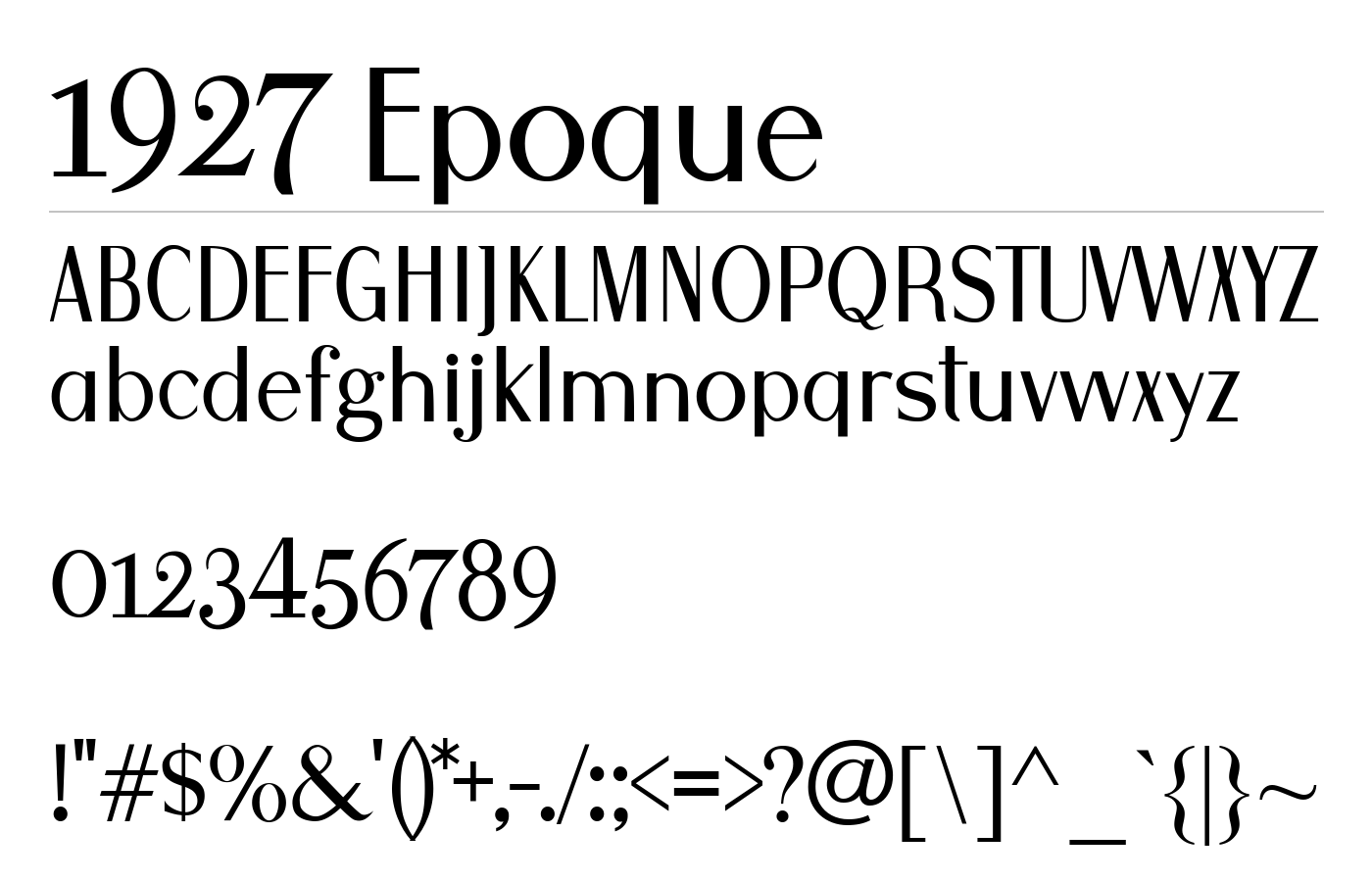 1927 Epoque Font preview
