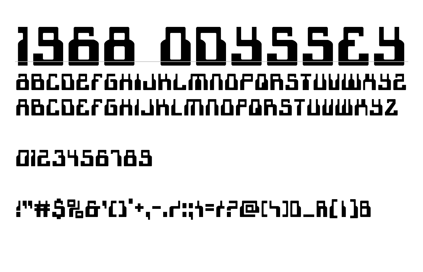 1968 Odyssey Font preview