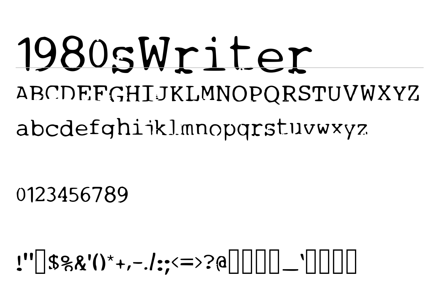 1980sWriter Font preview