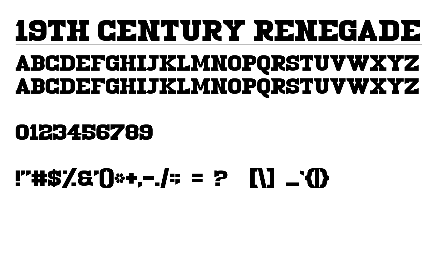 19th Century Renegade Font preview