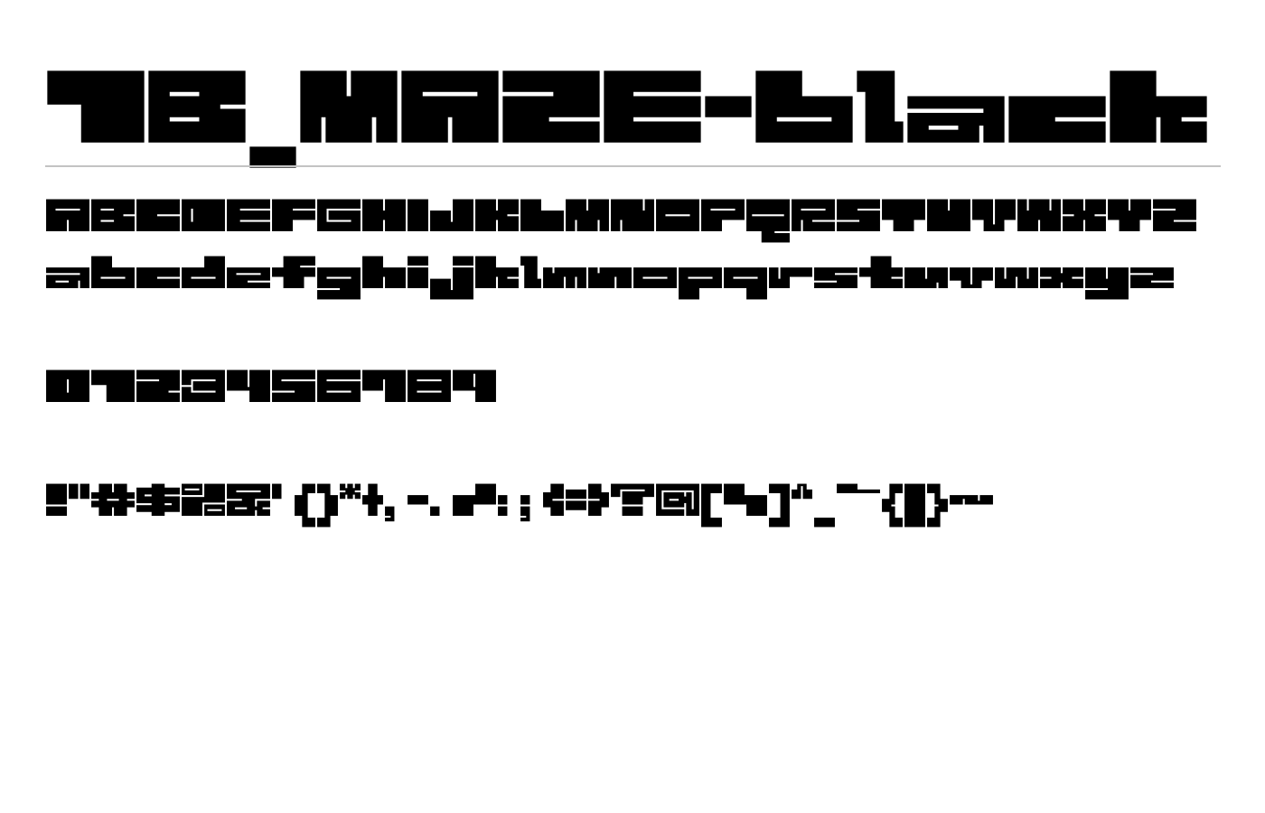 1B_MAZE-white Font preview