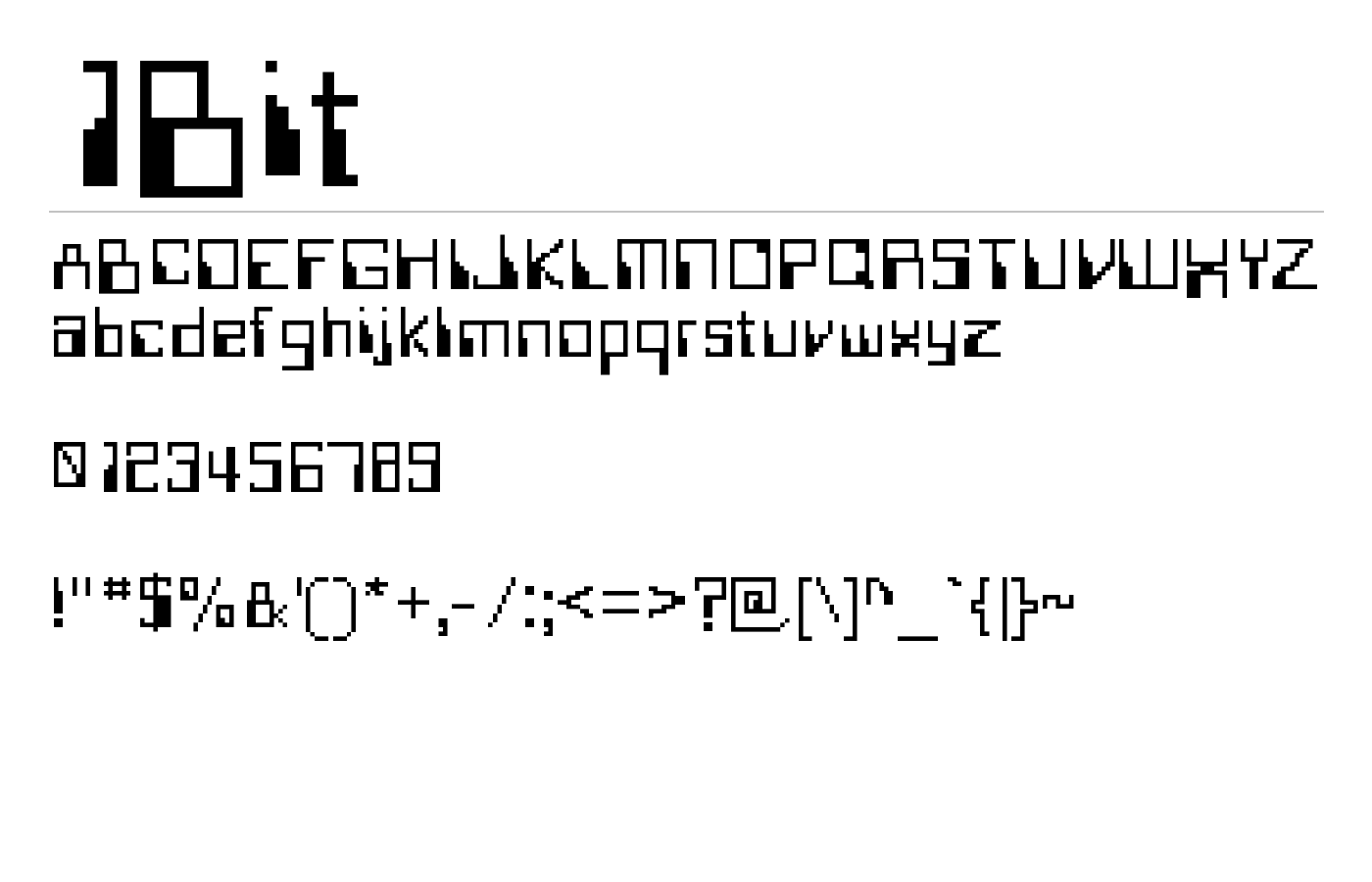 1Bit Font preview