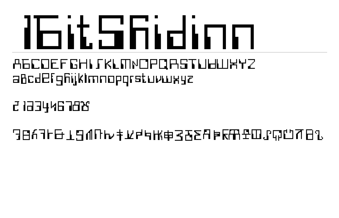 1BitShidinn Font preview