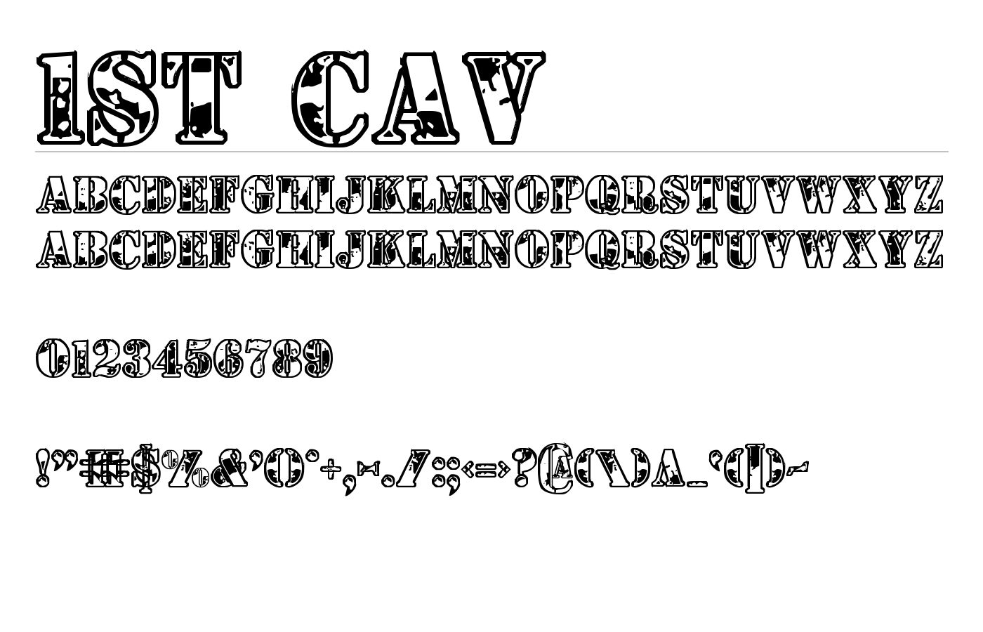 1st Cav Font preview