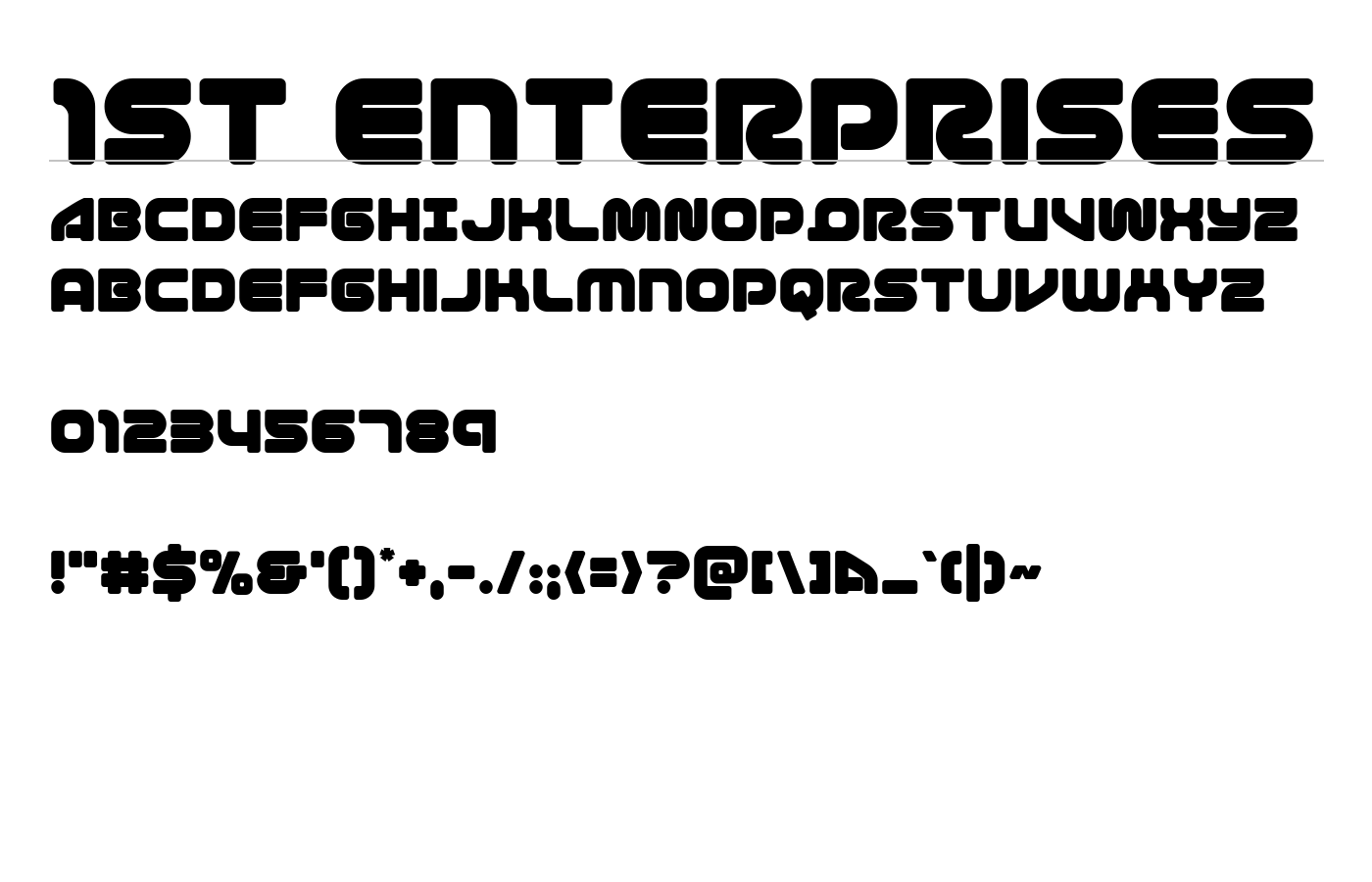1st Enterprises Font preview
