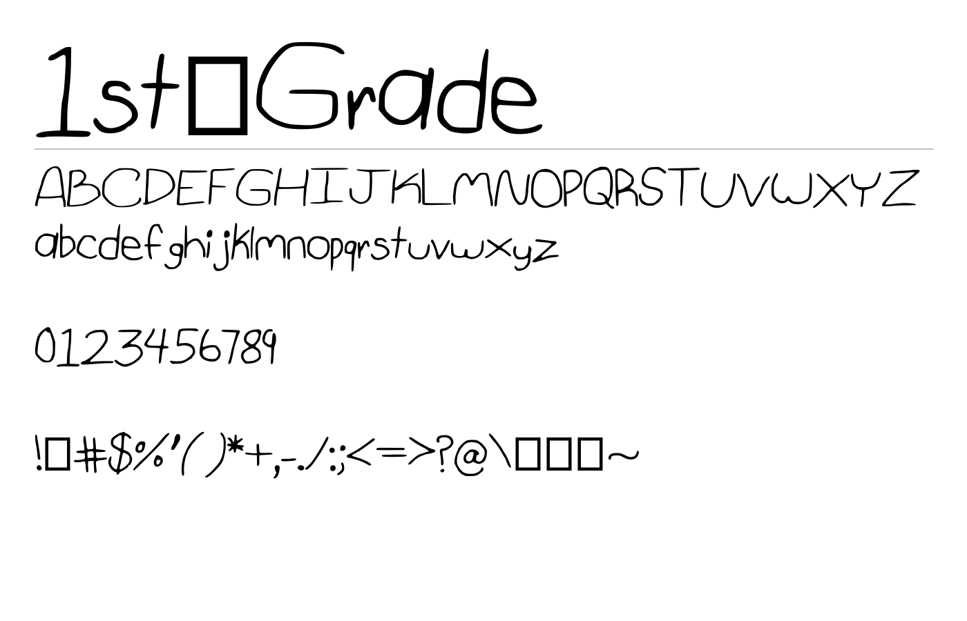 1st_Grade Font preview