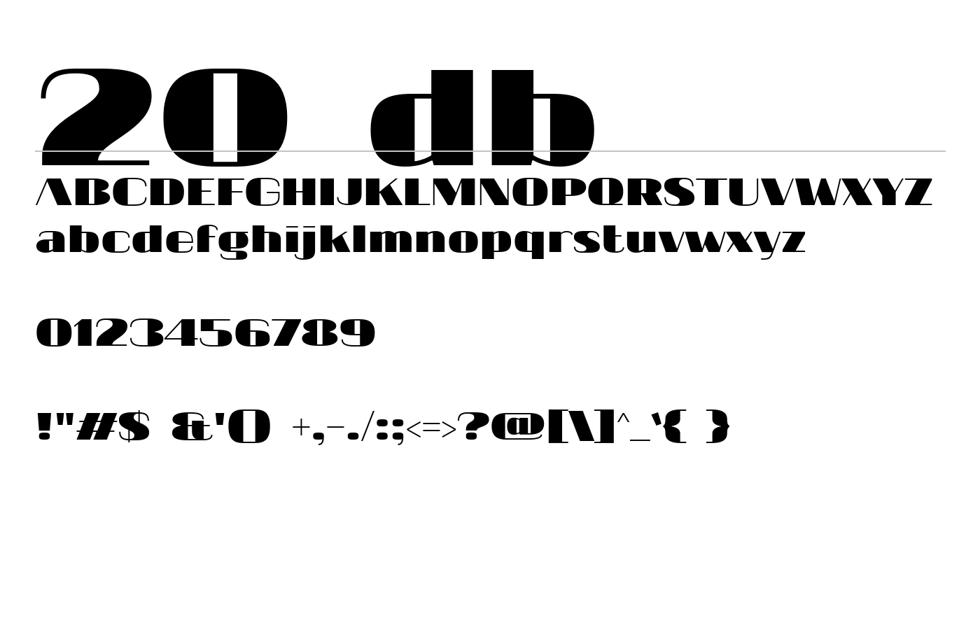 20 db Font preview