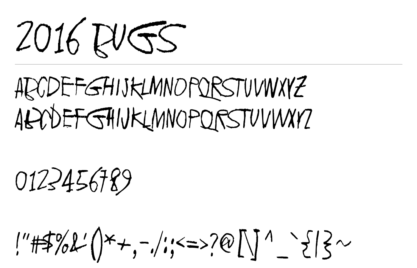 2016 Bugs Font preview