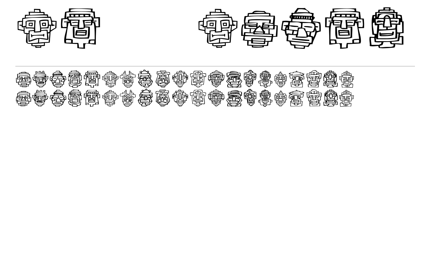 FE 20 Faces Font preview