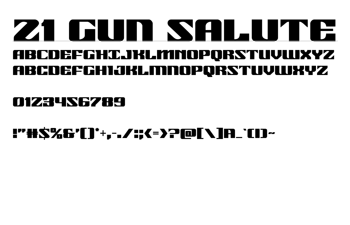 21 Gun Salute Font preview