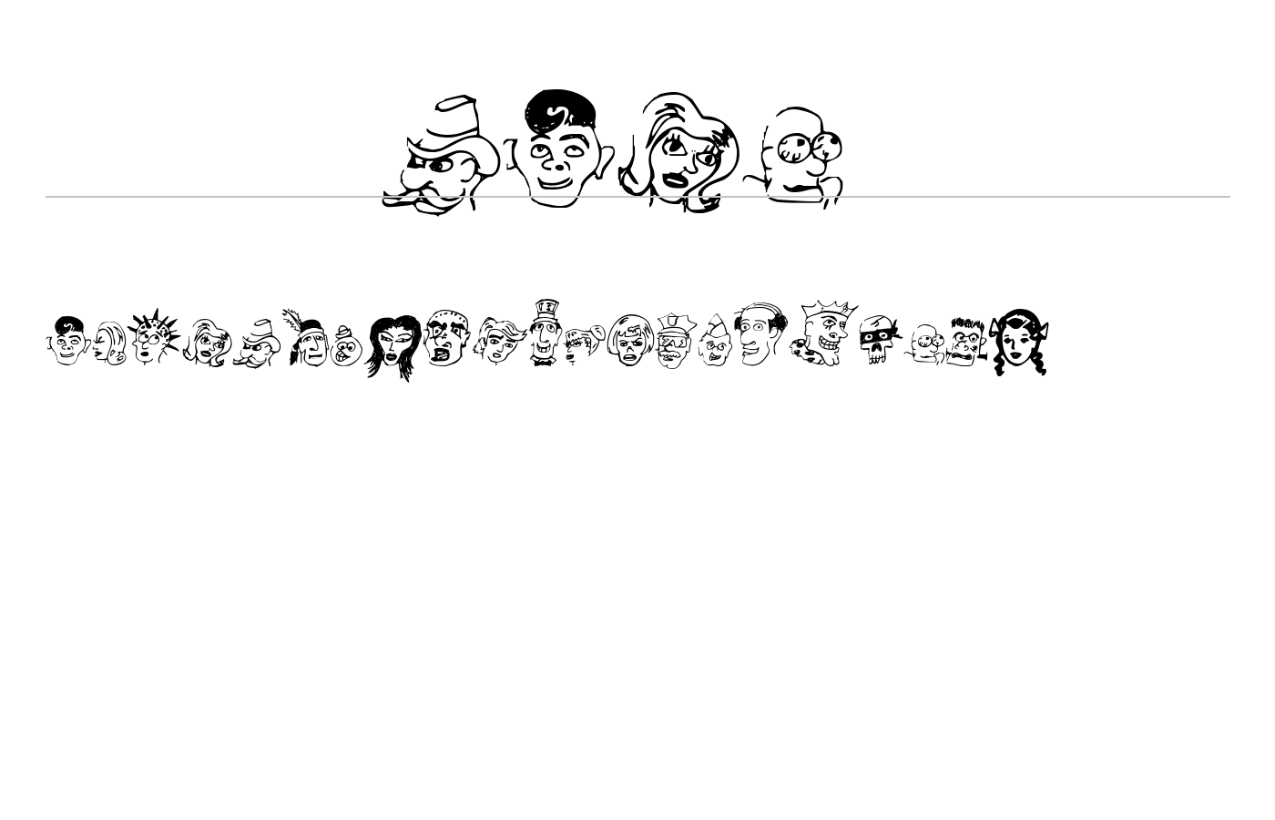 21 Heads Font preview