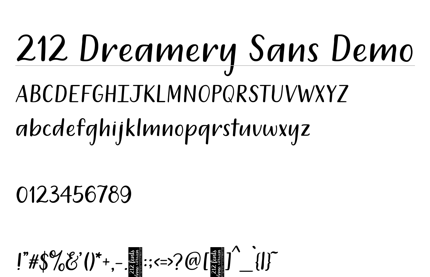 212 Dreamery Sans Demo Font preview