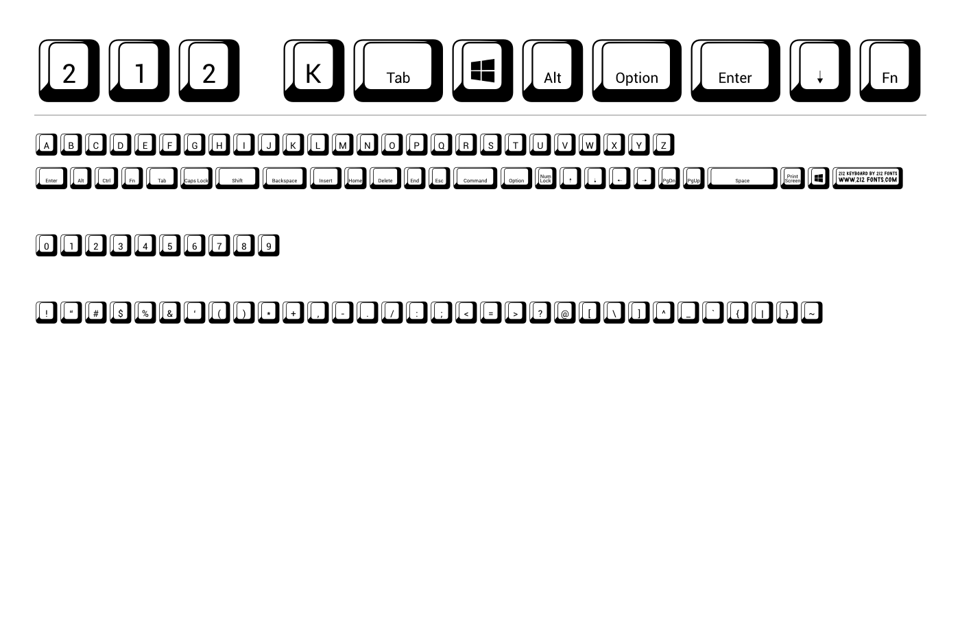 212 Keyboard Font preview