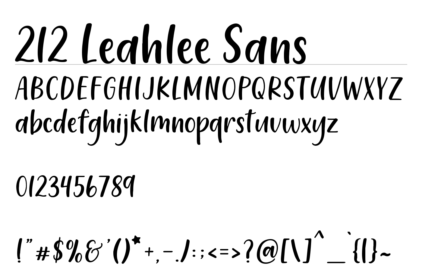 212 Leahlee Sans Font preview