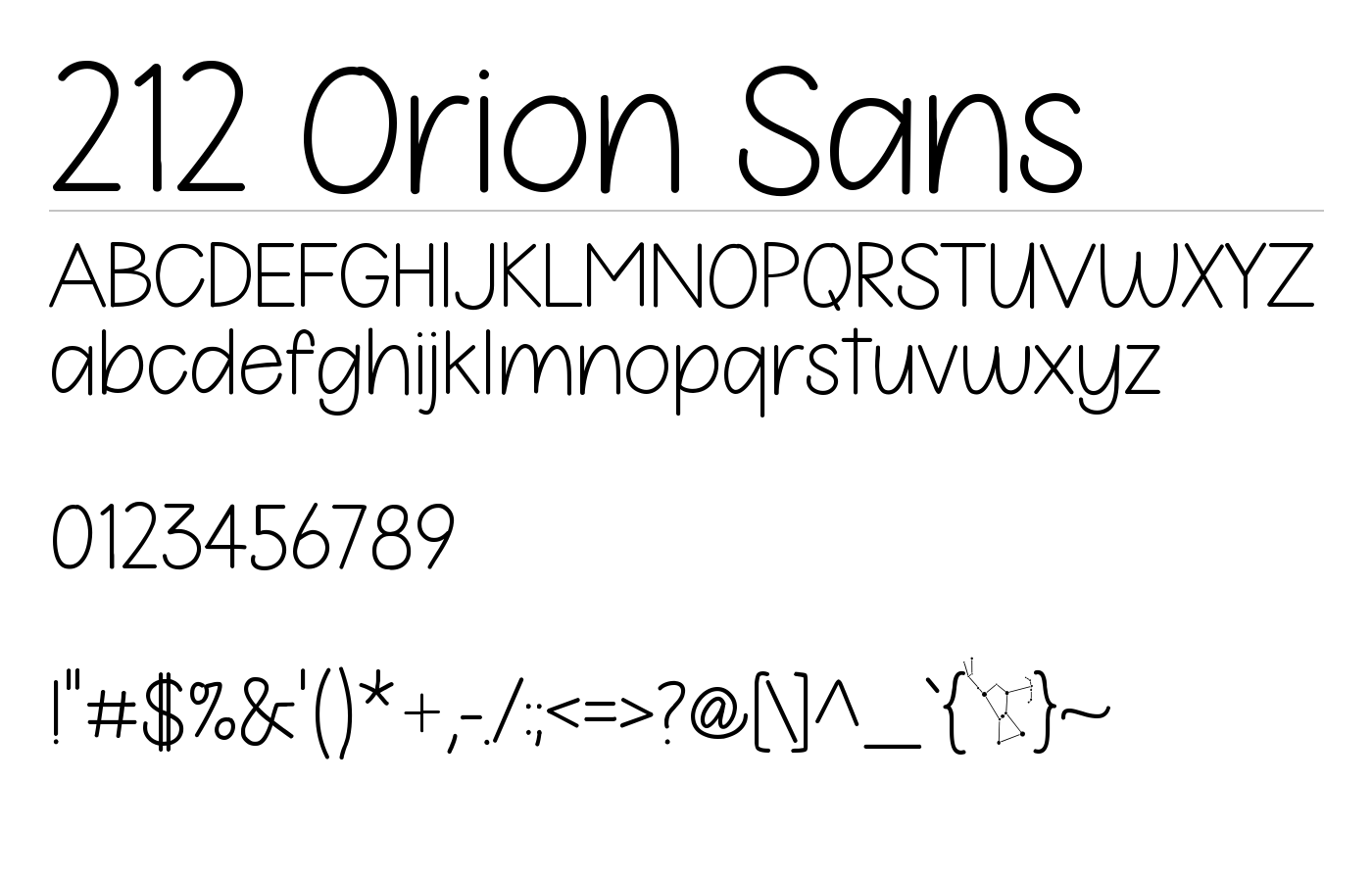 212 Orion Sans Font preview