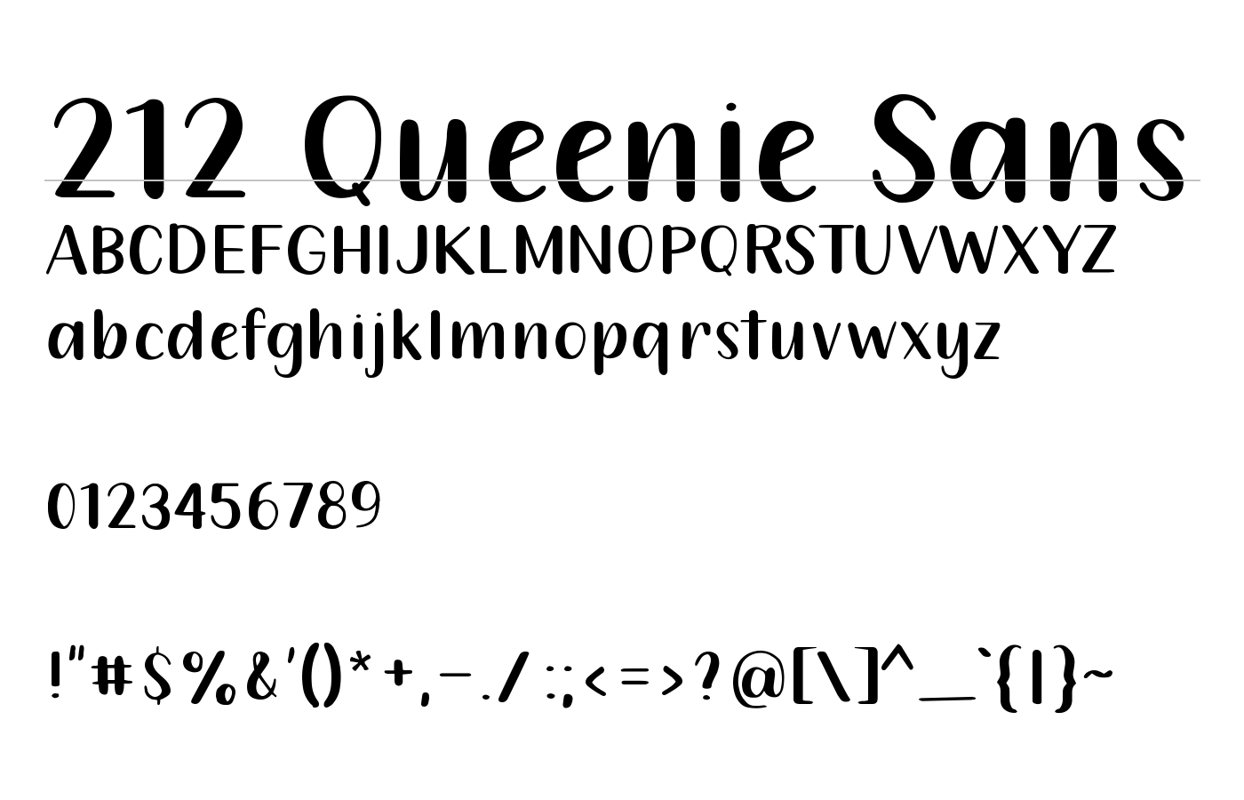 212 Queenie Sans Font preview