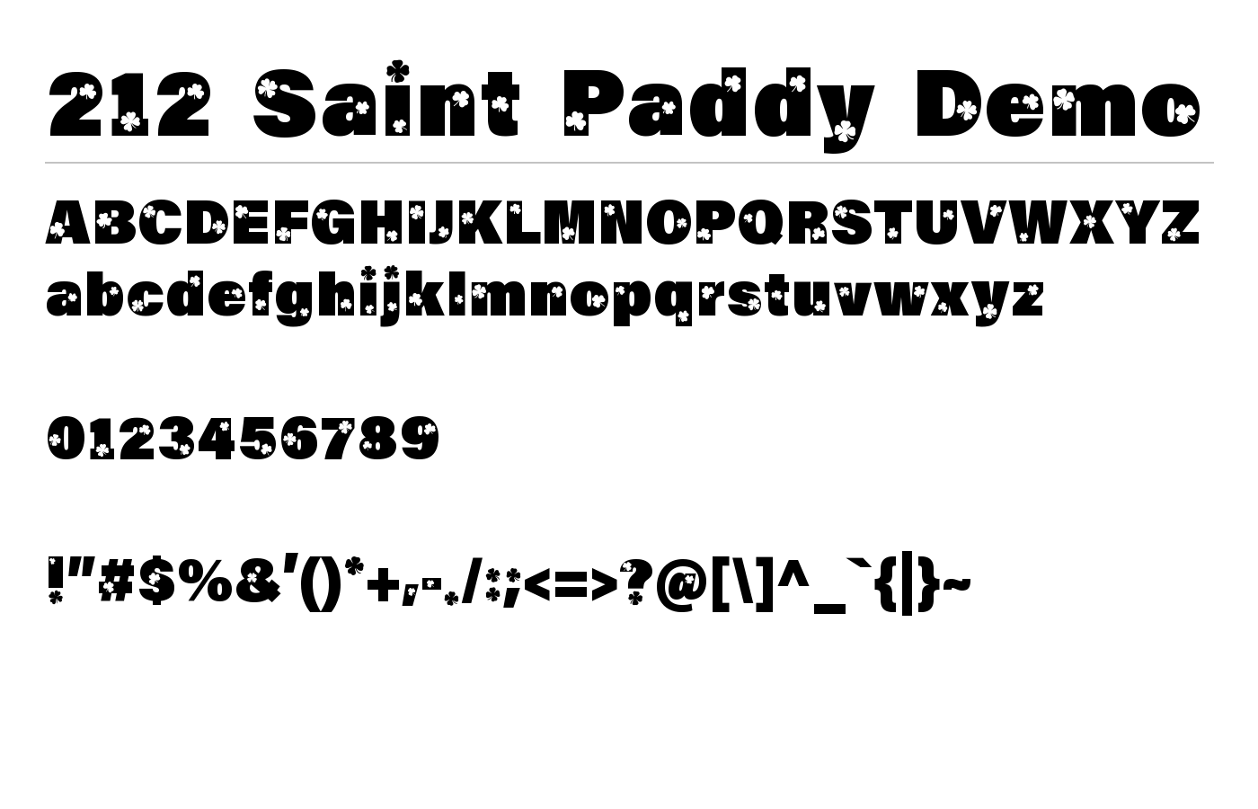 212 Saint Paddy Demo Font preview