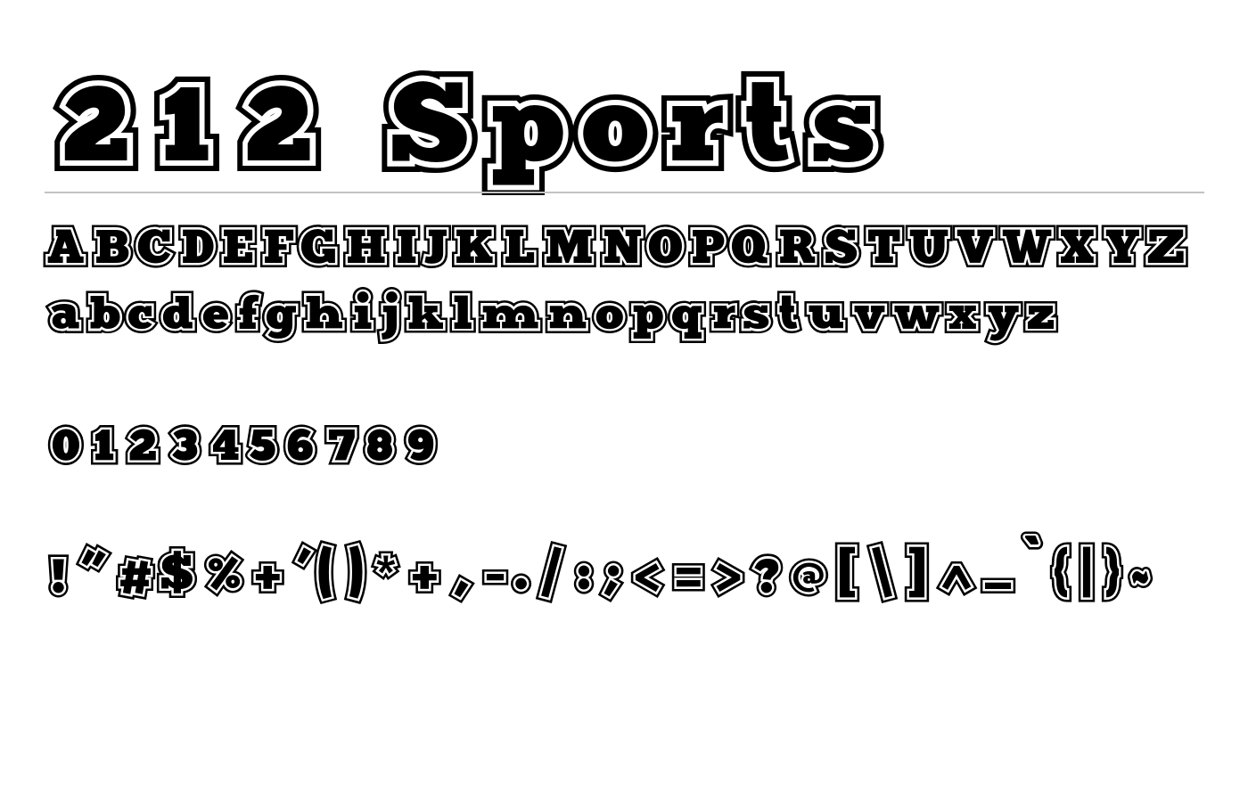 212 Sports Font preview