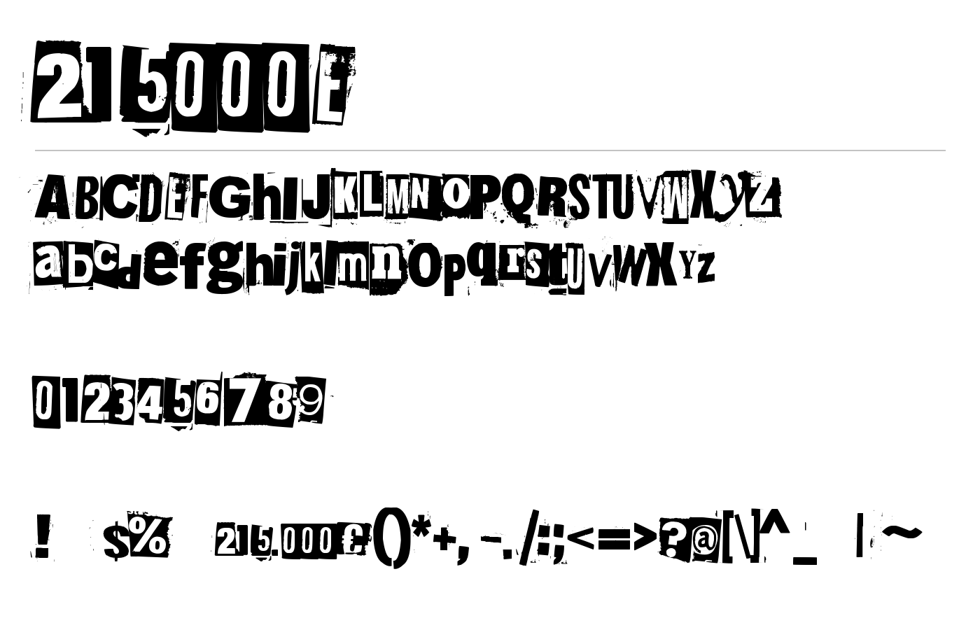 215000E Font preview