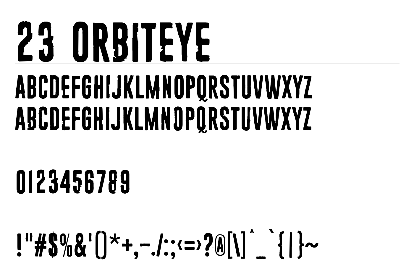 23 Orbiteye Font preview