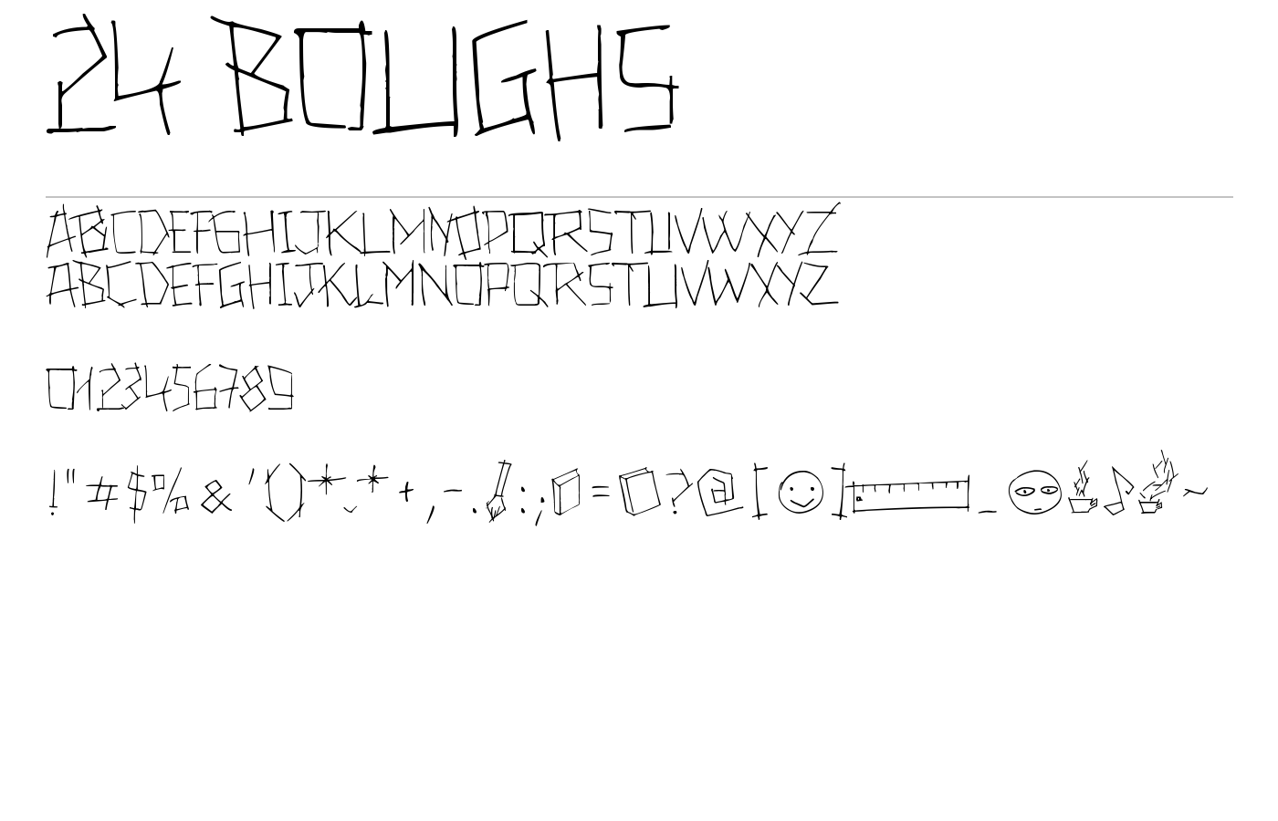 24 boughs Regular Font preview