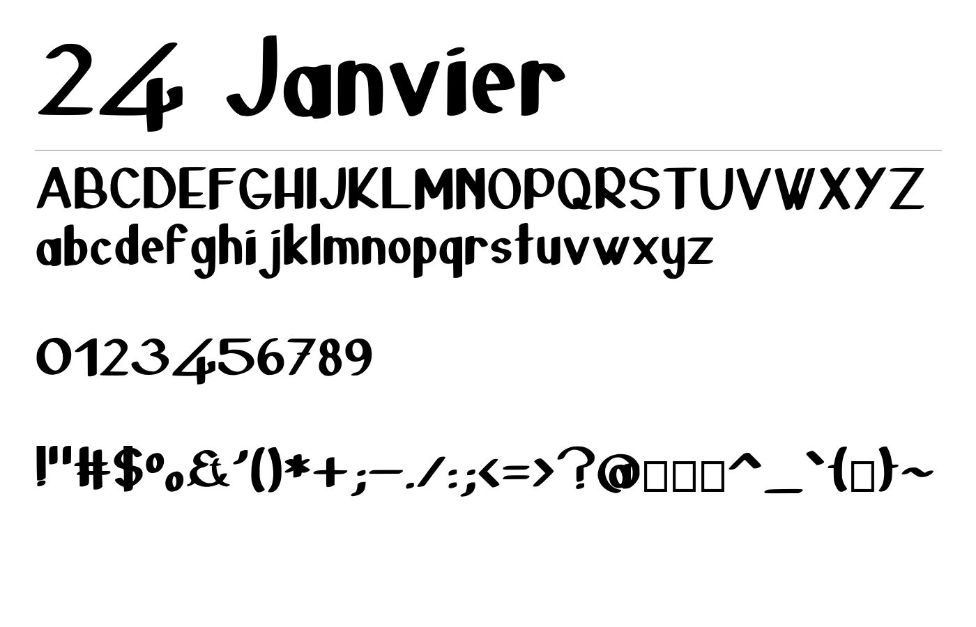 24 Janvier Font preview